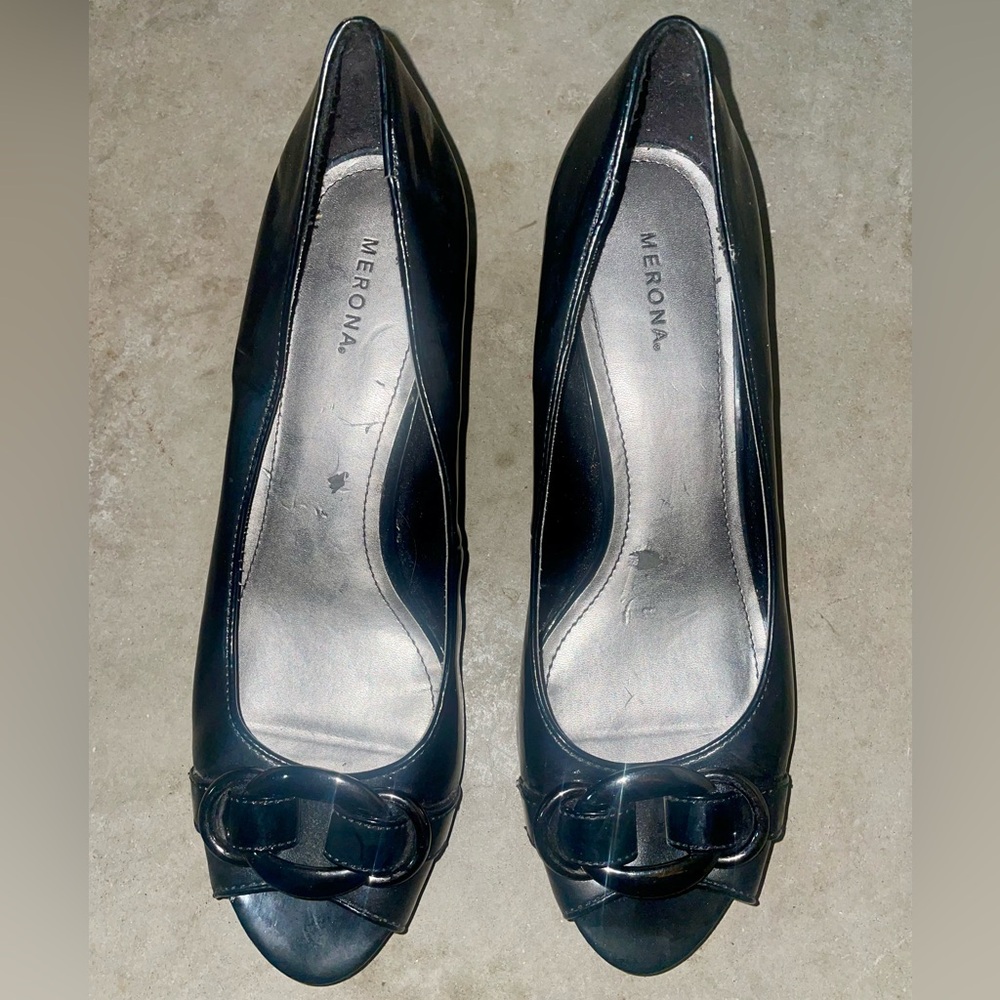 Merona Classic Black Peep Toe Pumps